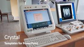  Presentation with modern medicine cardiology concept mixed - PPT theme enhanced with surgical incisions - doctors are working - medicine background and a coral colored foreground