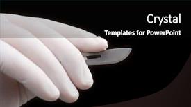  Presentation with blade - Cool new theme with surgical incisions - surgeon holding a blade backdrop and a black colored foreground