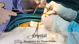  Presentation with medical instruments - Beautiful slide set featuring surgical instruments - closeup of a medical team backdrop and a lemonade colored foreground