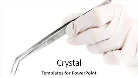  Presentation with surgical instruments - Presentation featuring surgical instruments - medical tweezers in hand isolated background and a white colored foreground