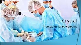 Presentation with surgical instruments - Presentation theme featuring surgical instruments - team surgeon at work background and a arctic colored foreground