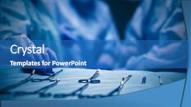  Presentation with surgical instruments - PPT layouts enhanced with surgical instruments - team surgeon at work background and a teal colored foreground