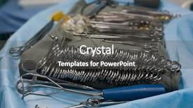  Presentation with surgical instruments - Amazing theme having surgical instruments in operation room backdrop and a dark gray colored foreground