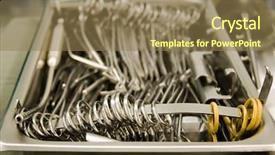  Presentation with surgical instruments - Theme featuring surgical instruments in operation room background and a  colored foreground