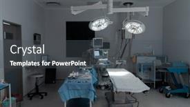  Presentation with surgical instruments - Audience pleasing slides consisting of surgical-instruments-operating-table-lights backdrop and a dark gray colored foreground