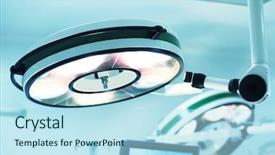  Presentation with operating room - Colorful slides enhanced with surgical lamp in operating room backdrop and a  colored foreground