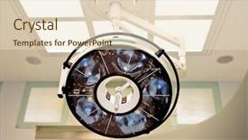  Presentation with modern medicine cardiology concept mixed - Amazing theme having surgical light - modern clinical interior backdrop and a lemonade colored foreground