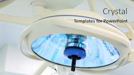  Presentation with operation room - Presentation theme featuring surgical light or medical lamp in operation room for surgery background and a light gray colored foreground