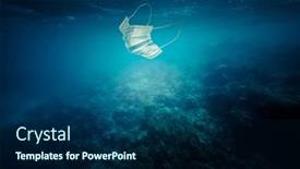  Presentation with biodegradable waste - Slide deck having surgical-mask-floating background and a navy blue colored foreground