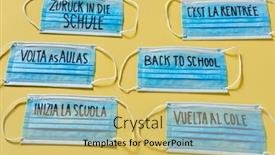  Presentation with back school - Presentation theme having surgical-mask-with-the-text background and a yellow colored foreground