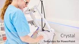  Presentation with surgical nurse - Slides having surgical-nurse-operates-a-medical background and a lemonade colored foreground