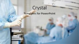  Presentation with surgical - Beautiful presentation theme featuring surgical nurses - preparation for operation backdrop and a light gray colored foreground
