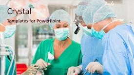  Presentation with emergency situation - Colorful presentation design enhanced with surgical operation - hospital - surgery team backdrop and a lemonade colored foreground