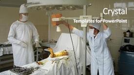  Presentation with operating room - Audience pleasing presentation consisting of surgical procedure in an operating backdrop and a violet colored foreground