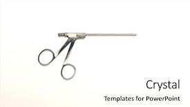  Presentation with surgical - Cool new slide deck with surgical scissor isolated over white backdrop and a cream colored foreground
