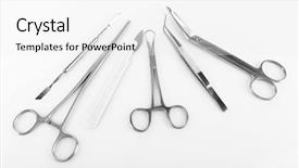  Presentation with surgical instruments - Beautiful slide set featuring surgical supplies - surgery instruments isolated on white backdrop and a white colored foreground