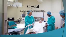  Presentation with black patient - Presentation having surgical team wheeling senior male background and a light gray colored foreground