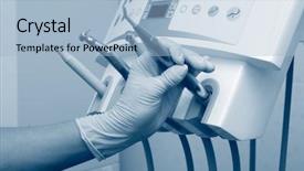  Presentation with surgical dental - PPT layouts consisting of surgical tools - dental equipment background and a light blue colored foreground