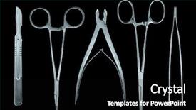  Presentation with medical instruments - PPT layouts consisting of surgical tools - medical instruments isolated on black background and a black colored foreground