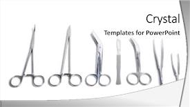  Presentation with surgical - Amazing presentation design having surgical tools - scalpel forceps clamps backdrop and a  colored foreground