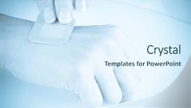  Presentation with plaster - Slides consisting of surgical wounds - applying plaster on an arm background and a  colored foreground