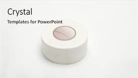  Presentation with plaster - Slide deck featuring surgical wounds - roll of medical sticking plaster background and a white colored foreground