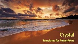  Presentation with tropical beach sunset - Beautiful PPT layouts featuring surin beach phuket island kingdom backdrop and a tawny brown colored foreground