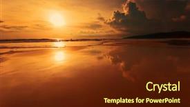  Presentation with sunset at venice beach palm - Beautiful PPT theme featuring surin beach phuket island kingdom backdrop and a tawny brown colored foreground