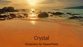  Presentation with tropical beach sunset - Theme featuring surin beach phuket island kingdom background and a  colored foreground