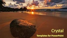  Presentation with tropical beach sunset - Cool new PPT theme with surin beach phuket island kingdom backdrop and a  colored foreground