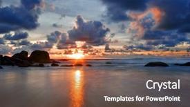  Presentation with tropical beach sunset - Theme having surin beach phuket island kingdom background and a  colored foreground