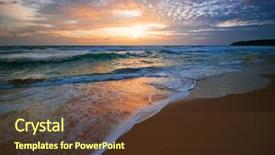  Presentation with tropical beach sunset - Cool new PPT theme with surin beach phuket island kingdom backdrop and a tawny brown colored foreground