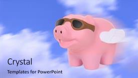  Presentation with pigs - Beautiful PPT layouts featuring surpass - humorous metaphor signaling when pigs backdrop and a light blue colored foreground