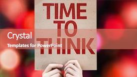 Presentation with think - PPT layouts enhanced with surpass - time to think card background and a coral colored foreground