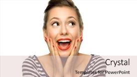  Presentation with pin tail on donkey - Cool new slide deck with surprise - pin-up girl looking up backdrop and a lemonade colored foreground