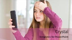  Presentation with angry kid - Slide deck featuring surprise face angry and frustrated background and a  colored foreground