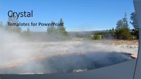  Presentation with yellowstone - PPT layouts with surprise pool at midway geyser background and a light blue colored foreground