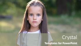  Presentation with pretty girl - Slides having surprise-pretty-funny-little-girl background and a gray colored foreground