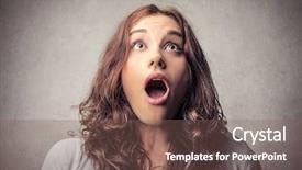  Presentation with black women beautiful woman - PPT layouts having surprised beautiful woman looking up background and a violet colored foreground