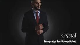 Presentation with black - Theme featuring surprised businessman arranging suit cuffs background and a black colored foreground