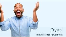  Presentation with wow - Colorful presentation design enhanced with surprised cheering expressing wow backdrop and a sky blue colored foreground