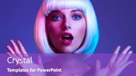  Presentation with glamour - Beautiful theme featuring surprised-face-of-glamour-girl backdrop and a purple colored foreground