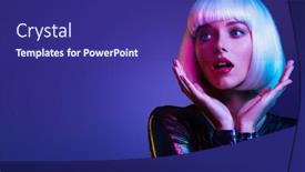  Presentation with glamour - Cool new theme with surprised-face-of-glamour-girl backdrop and a navy blue colored foreground