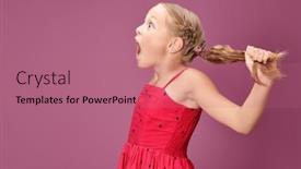  Presentation with kids space - Presentation design featuring surprised-fair-haired-girl background and a coral colored foreground