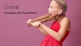  Presentation with kids space - Presentation design enhanced with surprised-fair-haired-girl background and a  colored foreground