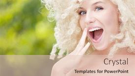  Presentation with garden - PPT theme consisting of surprised girl in a garden background and a lemonade colored foreground