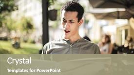  Presentation with newspaper - Slide set consisting of surprised man reading the newspaper background and a mint green colored foreground