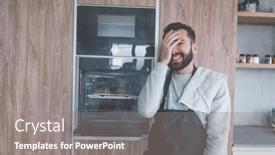  Presentation with burnt - Presentation theme consisting of surprised-man-standing-near background and a gray colored foreground