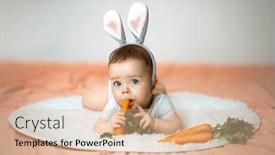  Presentation with high quality - Slide deck consisting of surprised-newborn-baby-is-lying background and a coral colored foreground