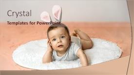  Presentation with high quality - Slides consisting of surprised-newborn-baby-is-lying background and a lemonade colored foreground